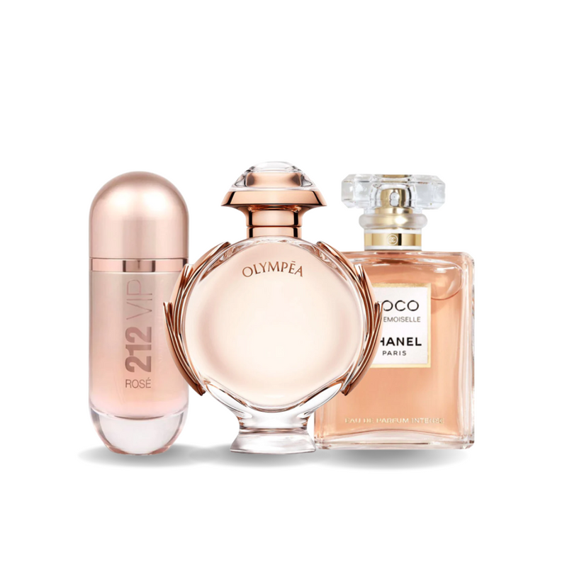 Confezione promozionale di 3 profumi 212 VIP ROSÉ, OLYMPÉA e COCO MADEMOISELLE 100ml